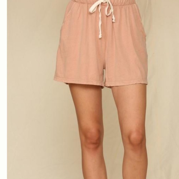 NWT Dusty Salmon Knit Jersey shorts by together - Picture 2 of 3